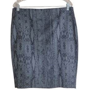 Banana Republic gray black snake print pencil skirt size 12